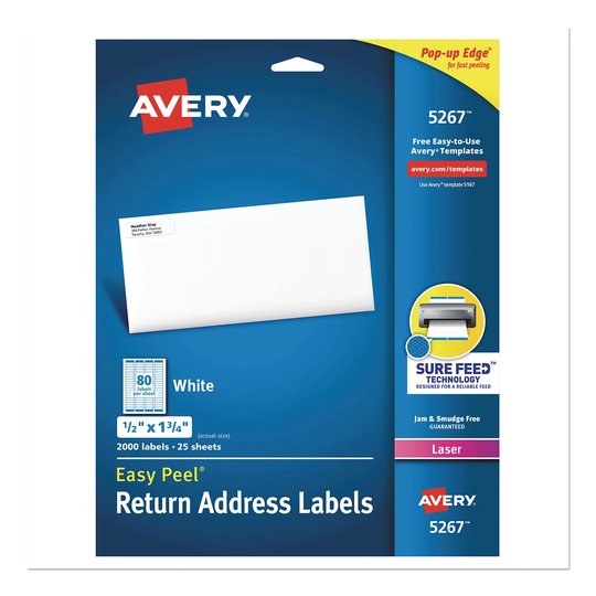 Avery® Laser White Mailing Labels