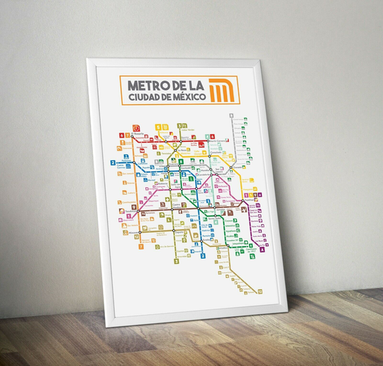 Mexico City Subway Map on Poster