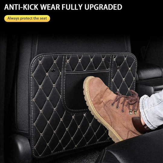 Car Seat Back Protective Cover Pet Anti Kick Pad Universal Auto with Storage Bag