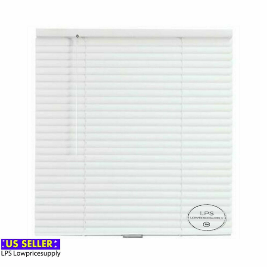 22.5"W x 36"L Box May Printed: CORDLESS 23" x 36" White 1" Mini Vinyl Blind
