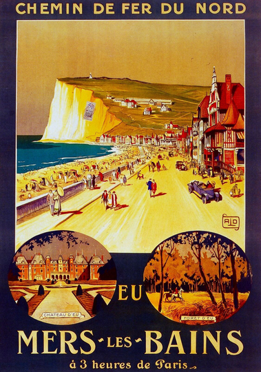 Railway Mers les Bains Decorative Poster.Interior home design Graphic Art.2898