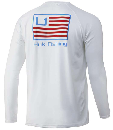Huk and Bars Pursuit Long Sleeve Shirt - White - Large