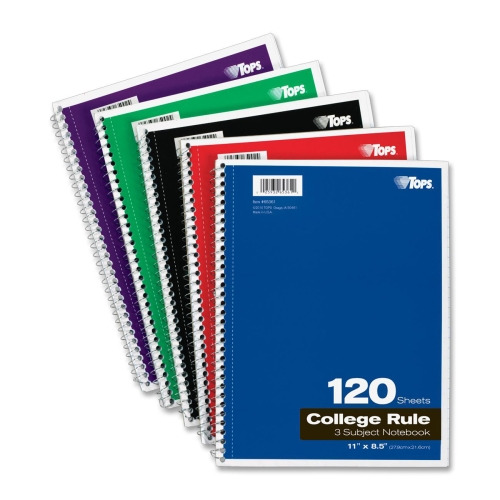TOPS 3 - subject College Ruled Notebook - Letter
