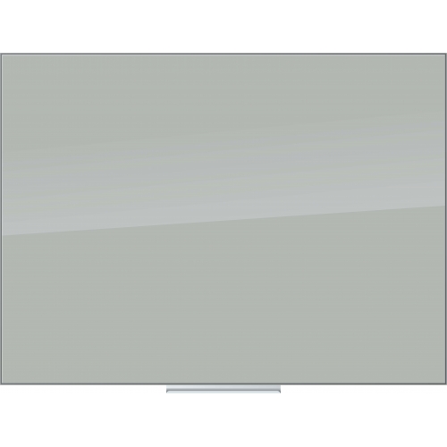 U Brands Floating Glass Dry Erase Board, 48 x 36 Inches, Grey Surface, Frameless