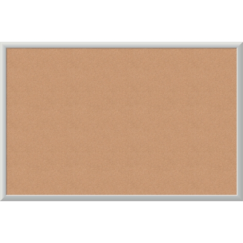 U Brands Cork Bulletin Board, 36 x 24 Inches, Silver Aluminum Frame