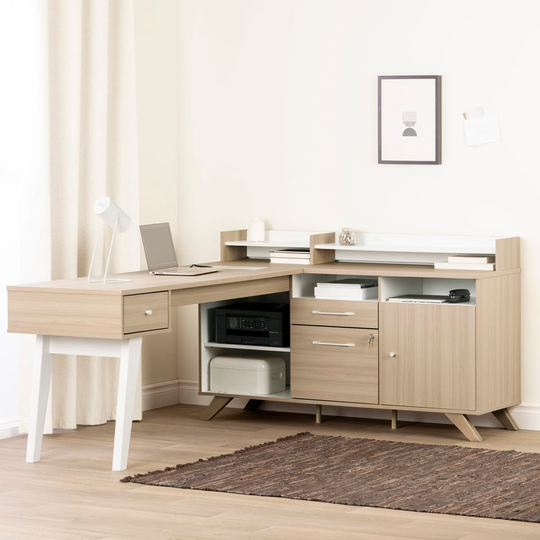 Helsy Soft Elm L-Desk
