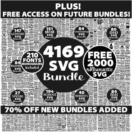 4000 Vector Bundle Files SVG DXF EPS Fonts for Cricut Designs Digital Products D
