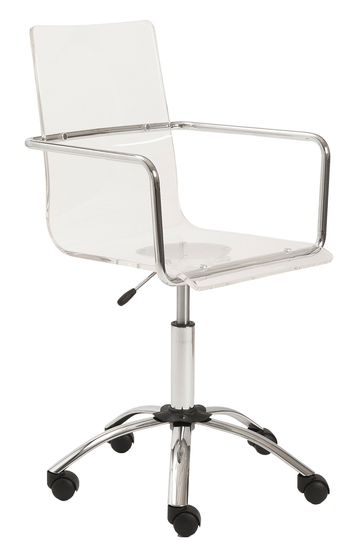 Euro Style Chloe Clear Office Chair w/ Armrests