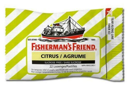 6 PACK Fisherman's Friend CITRUS Cough Suppressant Lozenges 22 EACH, 132 TOTAL