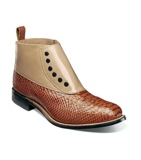 Stacy Adams Madison Spectator Spat Cap Toe Demi Boot Multi Tan 00109-238