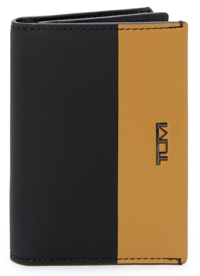 TUMI Nassau Black/Golden Brown Gusseted Card Case