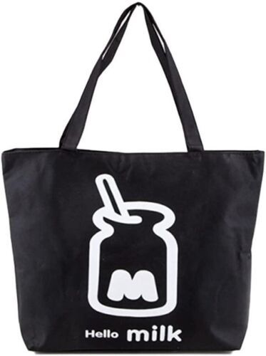 Hello Lait Imprimé Mode Sac, Noir