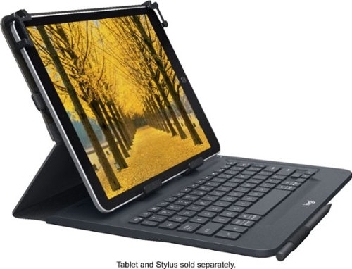 Logitech - Universal Keyboard Folio for 9-10-inch Apple, Android, Windows Tablet - Black