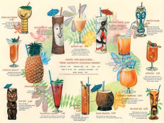 4696.Hawaiin drinks.exotic.delectable.authentic.POSTER.decor Home Office art