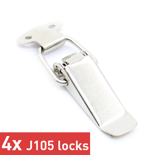 4PC NAIERDI-J105 Cabinet Box Lo Spring Loaded Latch Catch Toggle 27*63 Iron Hasp