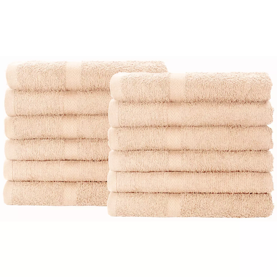 Hometex 100% Cotton Lightweight Hand Towels 12-pk. (16" x 27"), Vanilla