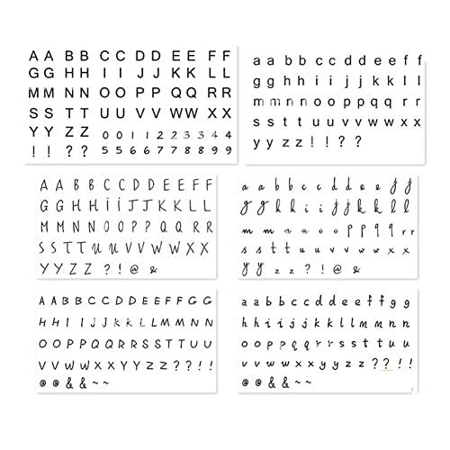 6 Sheets Alphabet Temporary Tattoo Stickers Black White English Letters DIY Name