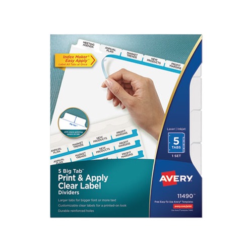 Print and Apply Index Maker Clear Label Dividers