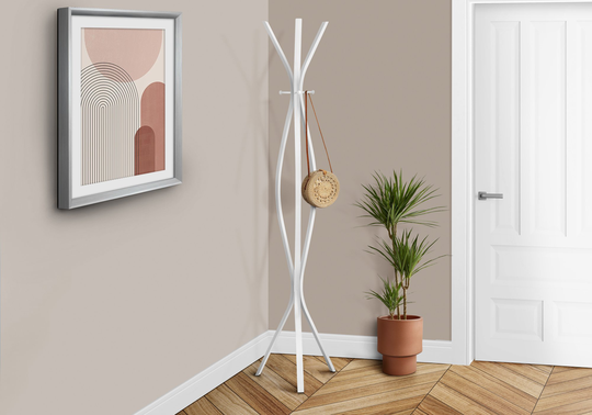 Monarch White 3-Hook 72" Coat Rack