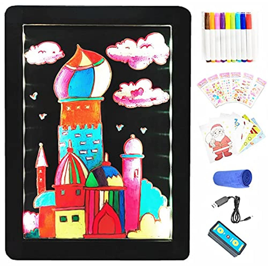 Led Message Writing Board, 16" X 12" Flashing Illuminated Erasable Led Drawing L
