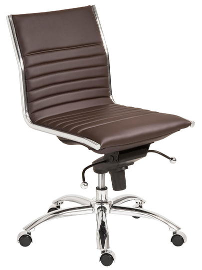 Euro Style Brown Dirk Low Back Without Armrests Office Chair