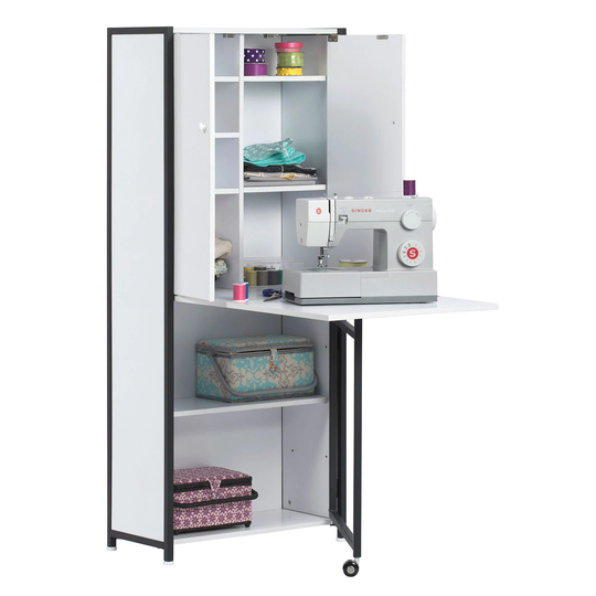 Multipurpose Armoire (58.25" Tall) with Folding Top for Craft, Sewing, Office or Home