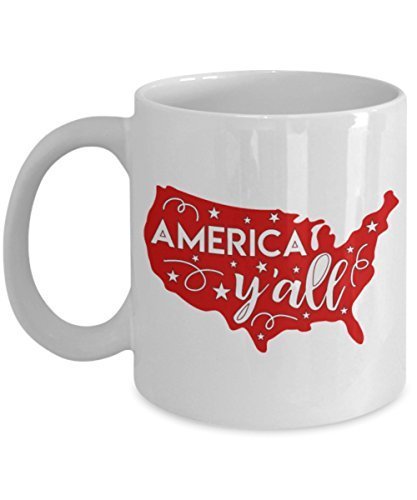 Patriotic American Mug - America Y'all Cup ID4 | USA | US Map, Independence Vete