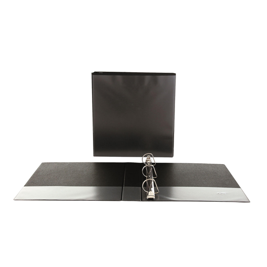 Universal® Slant-Ring Economy View Binder, 1-1/2" Capacity, Black