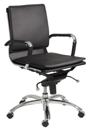 Euro Style Gunar Black Pro Low Back Office Chair