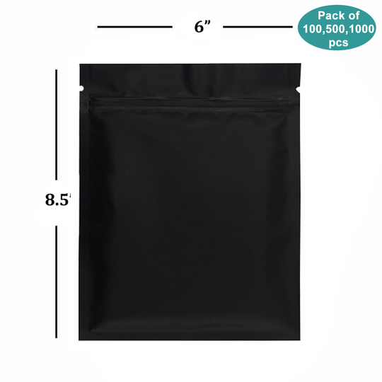 100/500/1000 Matte Black 6x8.5" 15x22cm Mylar Zipper Lock Storage Packing Bags