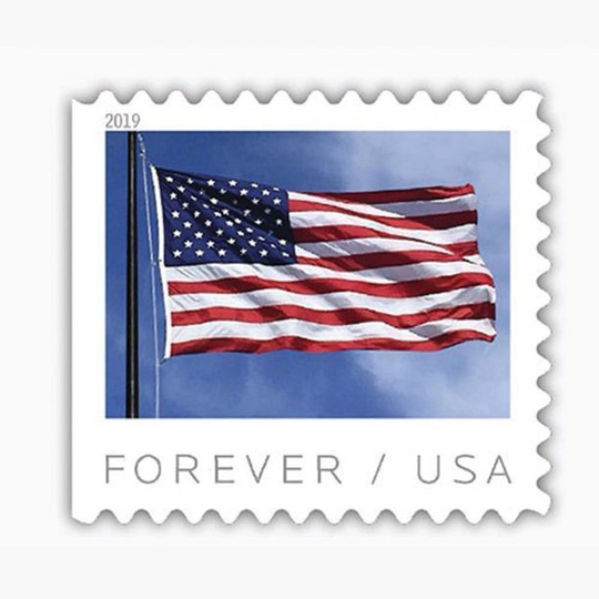 U.S. Flag 1 Roll of 100 USPS Forever First Class Postage Stamps 2019