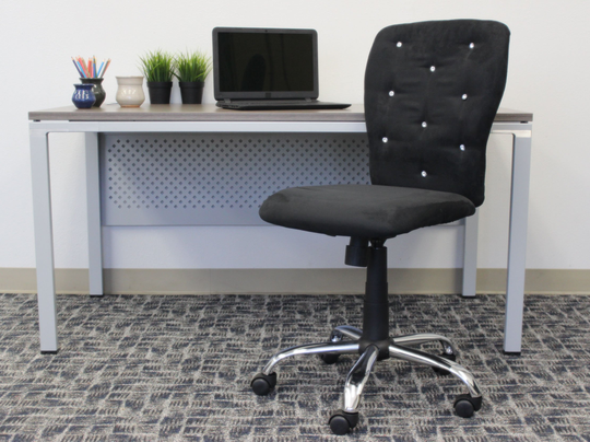 Black Office Chair with Crystal Buttons