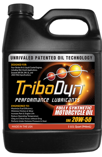 TriboDyn 20W - 50 Full Synthetic Ceramic Motorcycle Oil JASO MA2 API SN, SM, SL