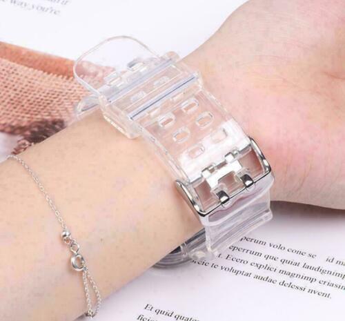 For iWatch 7 6 5 4 3 SE 38/40/42/44 Strap Hard back hard silicon Clear Case