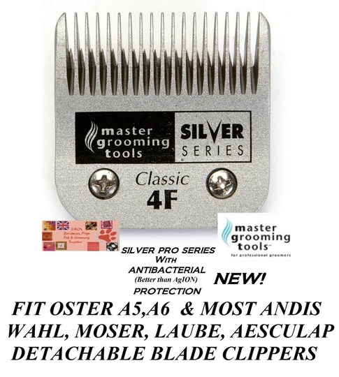 ANTIMICROBIAL SILVER Pet Grooming 4F BLADE Fit Oster A5,Many Andis,Wahl Clipper