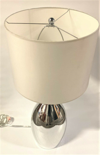 Antique Beige Scalloped Piped Silk Bell Shade with Pleated Bottom Border 27.5" H