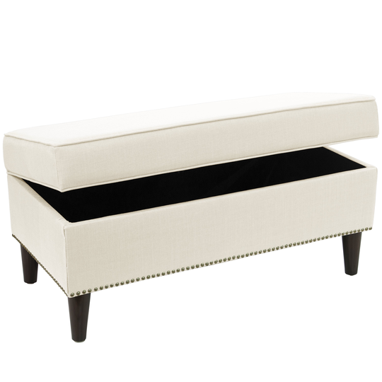 Cara Cream Nail Button Storage Bench