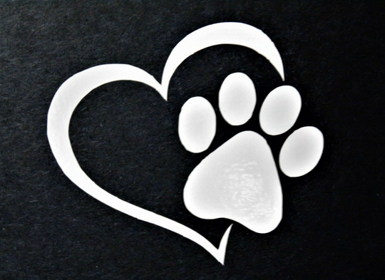Heart Dog Paw Premium Vinyl Indoor Outdoor Car Truck Window Decal Sticker
