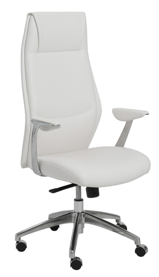 Euro Style Crosby White High Back Office Chair