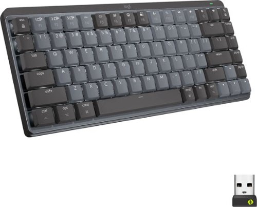 Logitech - MX Mechanical Mini Compact Wireless Mechanical Clicky Switch Keyboard for Windows/macOS with Backlit Keys - Graphite