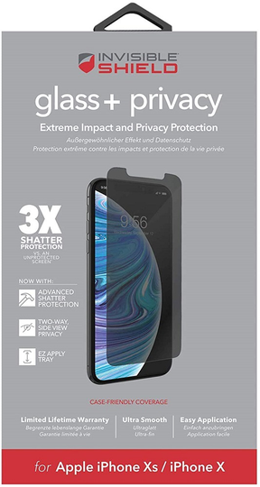ZAGG InvisibleShield Glass+ Privacy Screen Protector for Apple - 3X Impact