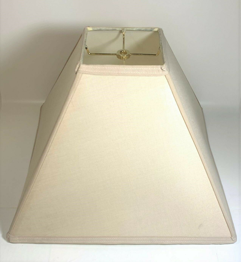 Fabric Square Bell-Shaped Lamp Shade In Beige by Glenwood Designs