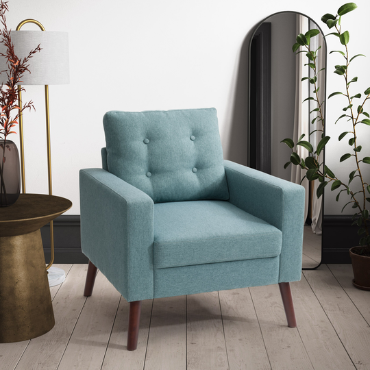 Elwood Tufted Accent Chair in Green