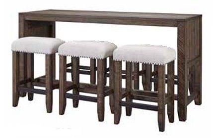 Tustin Brown Sofa Table and Counter Stools