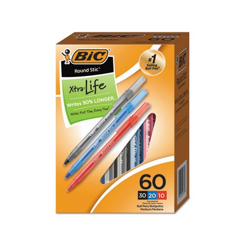 Round Stic Xtra Precision Stick Ballpoint Pen Value Pack