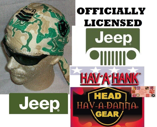 GENUINE LICENSED JEEP STAR CAMO LINED Tied DOO DO RAG Fitted Bandana Skull Cap