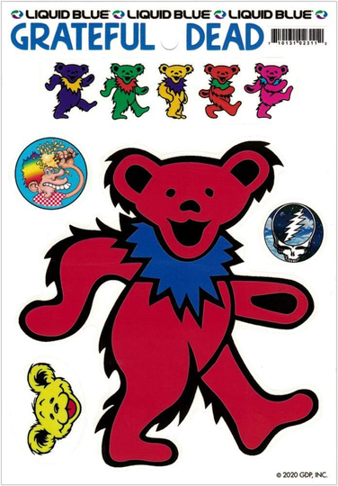 Grateful Dead RED Dancing Bears Outside Window Sticker Set Car Decal