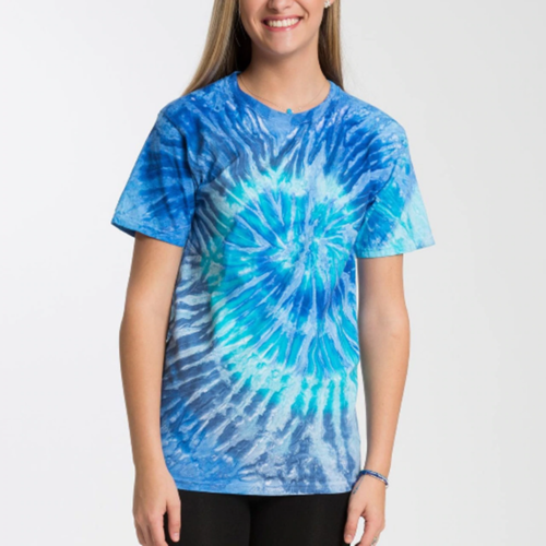 Gildan Men's Tie Dye Basic Crew Neck T-Shirt, Blue, Small
