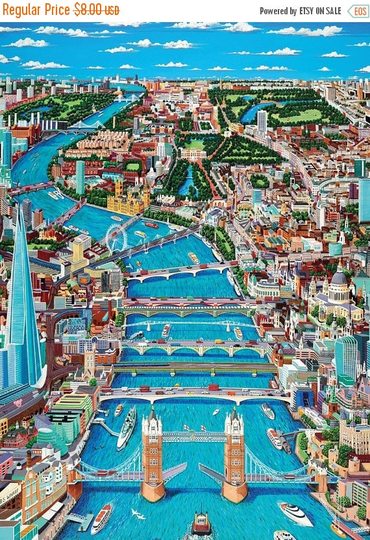 counted Cross Stitch Pattern london map view 358*501 stitches BN680