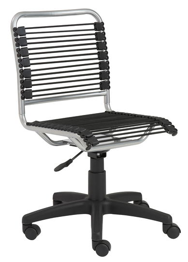 Euro Style Bungie Black Low Back Office Chair